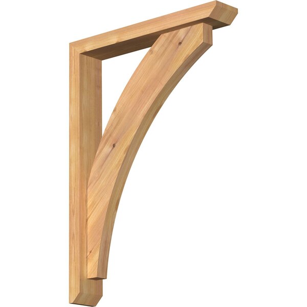 Ekena Millwork Thorton Slat Smooth Bracket w/ Offset Brace, Western Red Cedar, 3 1/2"W x 20"D x 28"H BKT0402X20X28THR06SWR - main